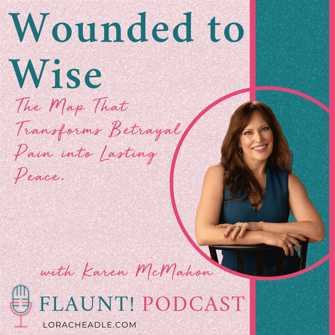 FLAUNT! Podcast cover with Lora Cheadle in green