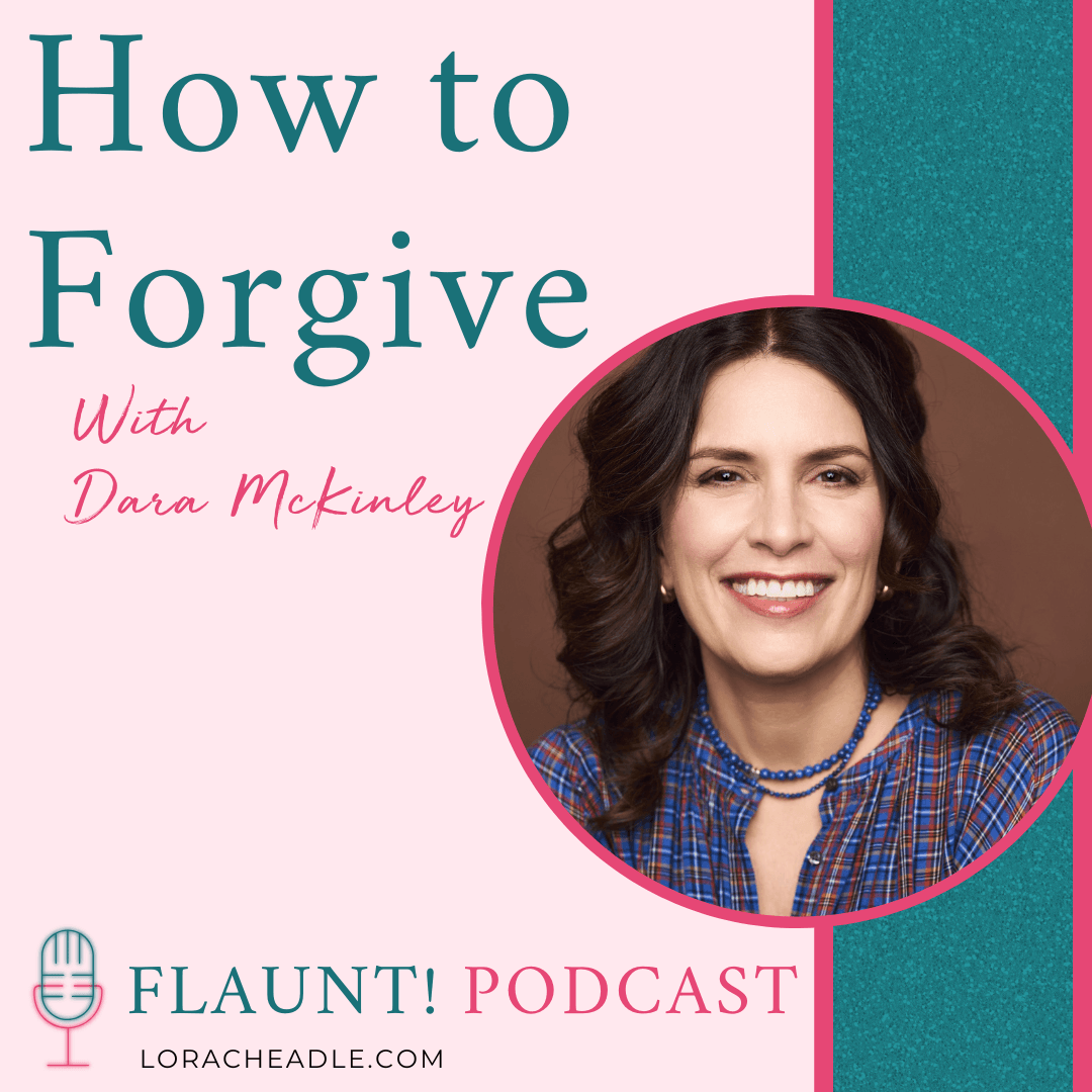 Cover of show on forgiveness with photo of Dara mc Kinley